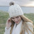 B648 367 NATURAL WHITE Colour Pom Pom Irish Knit Hat for Women ShopAran.com