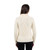 ML900 100 NATURAL WHITE Colour Irish Sweater for Ladies Traditional Cable and Moss Stitches ShopAran.com