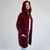 SHOP ONLINE ML116  108 WINE RED Colour Ladies Irish Cable Knit Cardigan with Hood and Pockets ON ShopAran.com