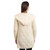 ML116  100 NATURAL WHITE Colour Ladies Hooded Irish Cardigan Back Side ShopAran.com