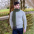 Men's Fringed Alpaca Wool Scarf- Speckled Green on the model Scottishwebstore.com