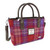 GA-LB1228-COL142 ORANGE PURPLE  Colour Harris Tweed Small Tote Bag Tartan Plaid Scottishwebstore.com