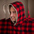 LV-FLH-LV9-OS Men's Oversized Buffalo Tartan Fleece Lounge Hoodie Hood Closeup View Scottishwebstore.com