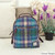 MCS-CB5001-MCS2204-GREEN PURPLE PLAID Colour Ladies Handwoven Harris Tweed Rucksack Lifestyle Scottishwebstore.com