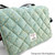 MCS-CB2411-1904B2-TURQUOISE HERRINGBONE Colour Ladies Harris Tweed Quilted Shoulder Bag Closeup View Design Scottishwebstore.com