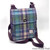 MCS-CB1902-MCS2204-GREEN PURPLE PLAID Colour Handcrafted Scottish Harris Tweed Satchel with Adjustable Strap Shop On Scottishwebstore.com