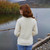 Ladies Honeycomb Crewneck Aran Sweater Natural Back Side Scottishwebstore.com