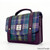 MCS-CB2504-MCS2204-GREEN PURPLE PLAID Colour Handwoven Harris Tweed Mini Messenger Bag Side View Scottishwebstore.com