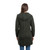 Iona Hooded Aran Zipper Coat Army Green Back Side Studio Shop Online On Scottishwebstore.com