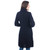Ladies Navy Aran Wool Coat Aran Diamond Stitches Details Studio Back Side On Scottishwebstore.com