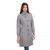 Ladies Grey Aran Wool Coat Aran Diamond Stitches Details Studio Back Side On Scottishwebstore.com