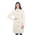 Ladies Natural Aran Wool Coat With Trinity Knotwork Details Studio Front Side On Scottishwebstore.com