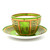 Celtic Peacock Cup & Saucer – Irish Weave Front View ExclusivelyIrish.com