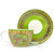 Celtic Peacock Cup & Saucer – Irish Weave Side View ExclusivelyIrish.com
