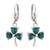 S33578 Rhodium Crystal Shamrock Drop Earrings ExclusivelyIrish.com