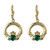 Gold Plated Claddagh Drop Heart Emerald Earrings ExclusivelyIrish.com