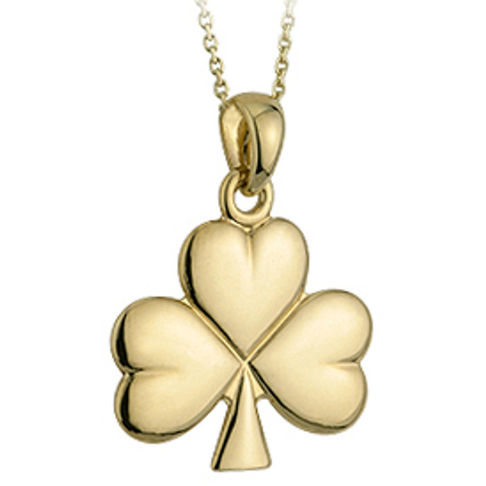 Gold Plated Pendant Medium Shamrock ExclusivelyIrish.com Gold Plated Pendant Medium Shamrock ExclusivelyIrish.com