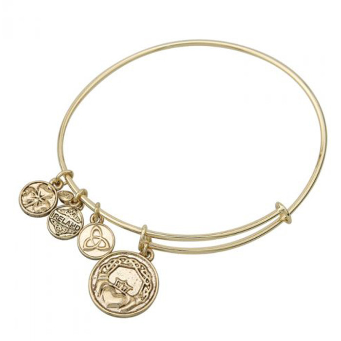 Gold Tone Claddagh Charm Bangle ExclusivelyIrish.com Gold Tone Claddagh Charm Bangle ExclusivelyIrish.com
