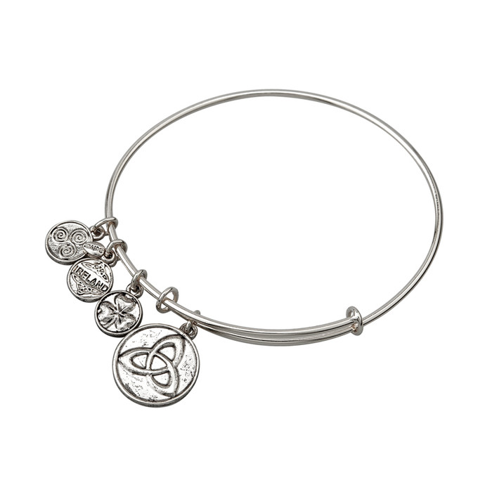 Silver Tone Trinity Charm Bangle ExclusivelyIrish.com Silver Tone Trinity Charm Bangle ExclusivelyIrish.com
