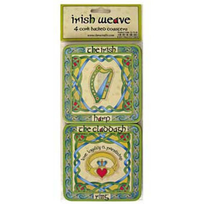 Set of 4 Different Coasters-Irish Weave ExclusivelyIrish.com
