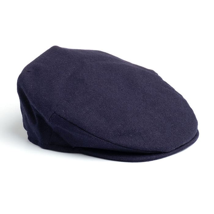 77B2-66675 Hanna Hats Irish Tweed Cap for Men in Solid Navy Color ExclusivelyIrish.com