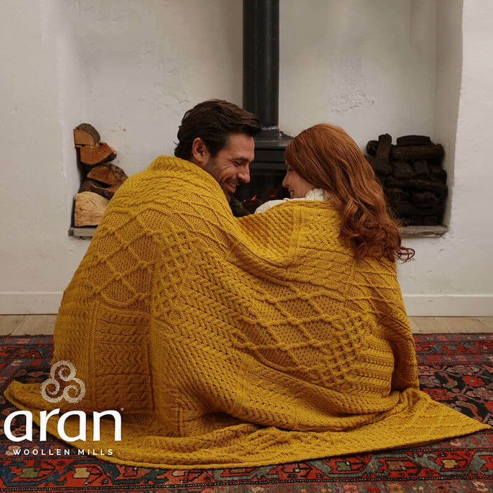 A510658-ONE Irish Wool Patchwork Adult Throw Blanket Lifestyle ExclusivelyIrish.com