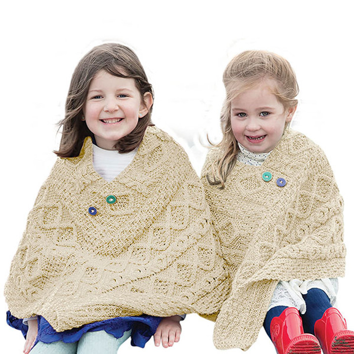 Irish Child’s Wool Poncho Natural ExclusivelyIrish.com