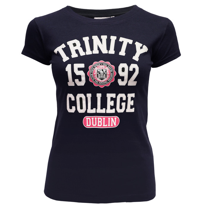 Navy & Pink Trinity 1592 Ladies T-Shirt ExclusivelyIrish.com