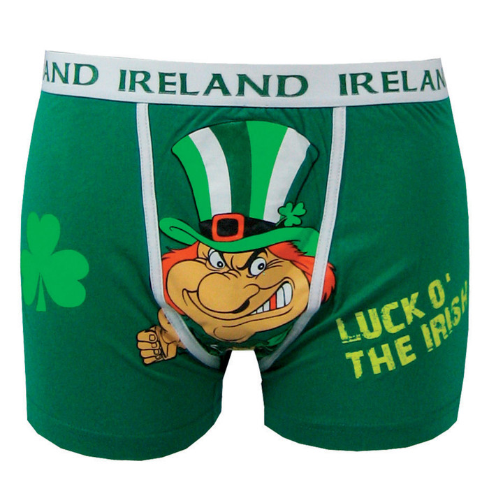 Green Luck O Ireland Leprechaun Boxer ExclusivelyIrish.com