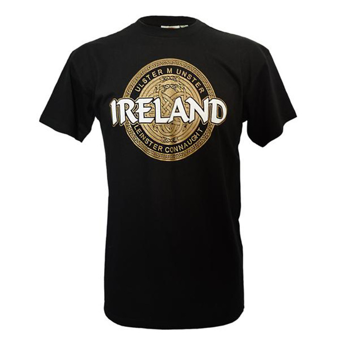 Black Ireland 4 Province T-Shirt ExclusivelyIrish.com