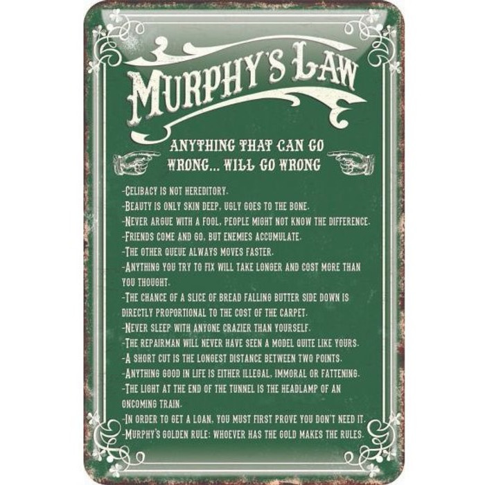 Irish Metal Sign – Murphy’s Law ExclusivelyIrish.com