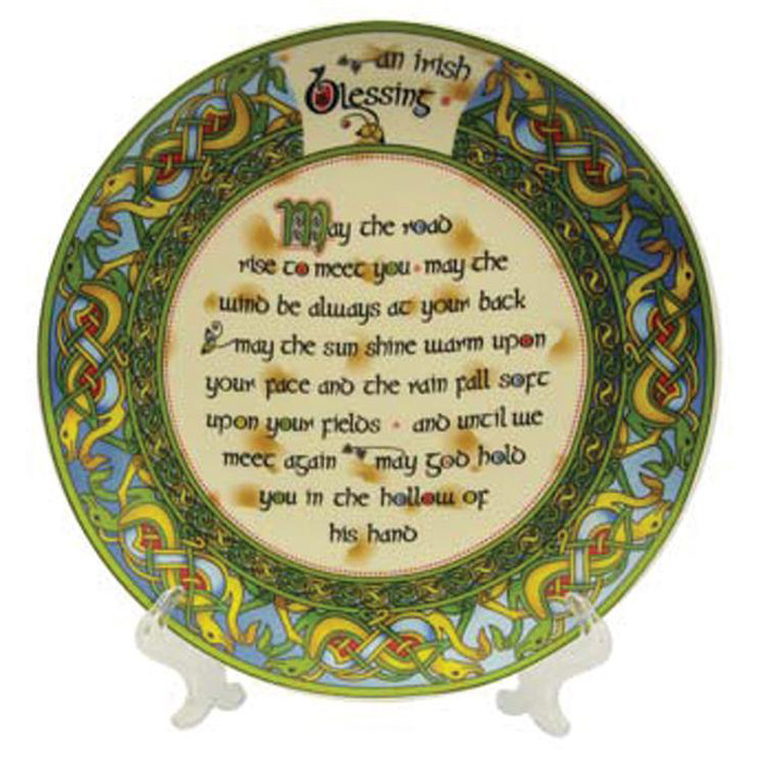 Old Irish 4″ Blessing Plate Close Up ExclusivelyIrish.com