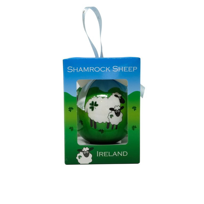 Shamrock Sheep Bauble in Gift Box ExclusivelyIrish.com