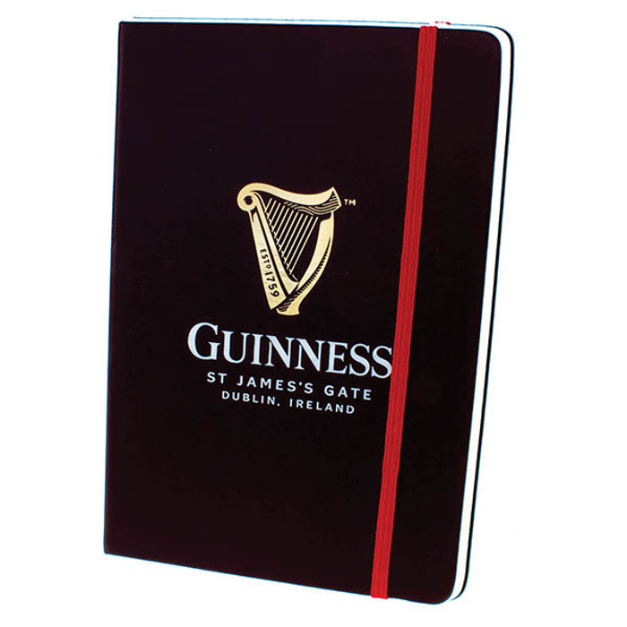 Guinness Livery Notebook with Elastic Band ExclusivelyIrish.com