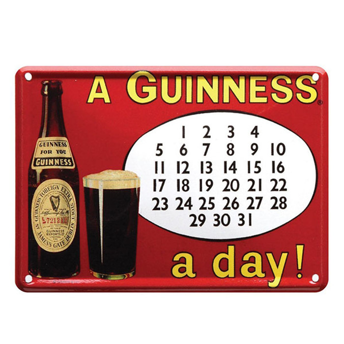 Guinness Metal Sign-Calendar ExclusivelyIrish.com