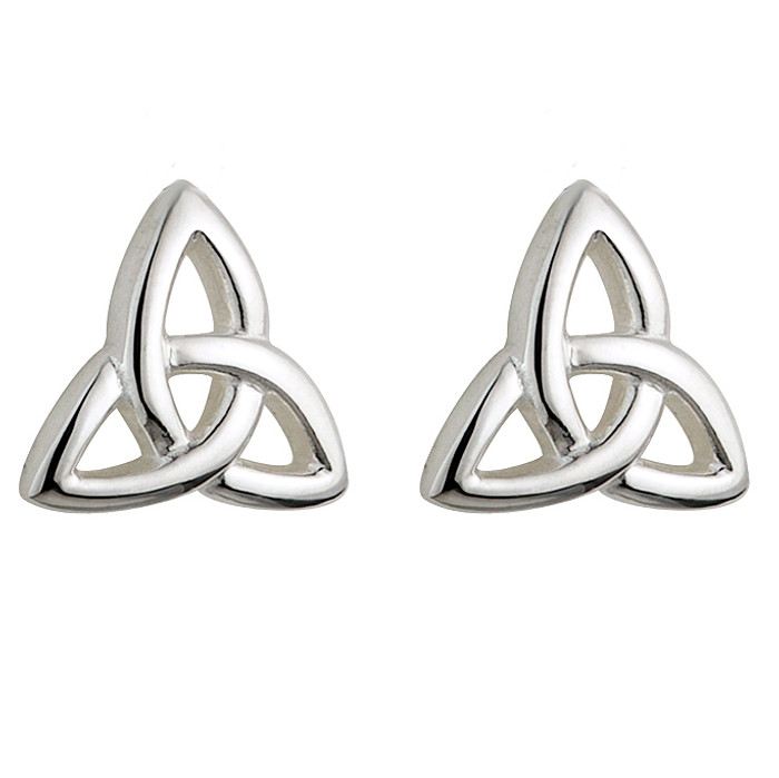 Sterling Silver Kids Trinity Stud Earrings ExclusivelyIrish.com