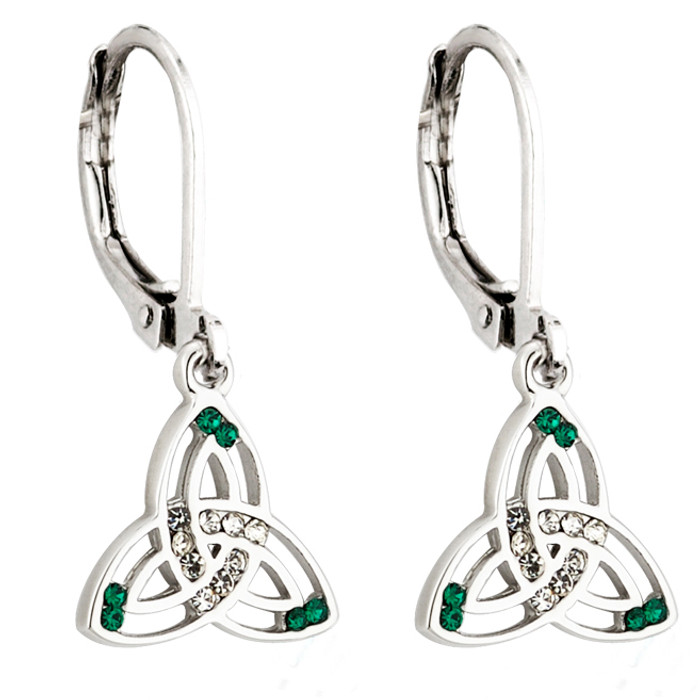 Lucky Crystal Trinity Drop Earrings ExclusivelyIrish.com