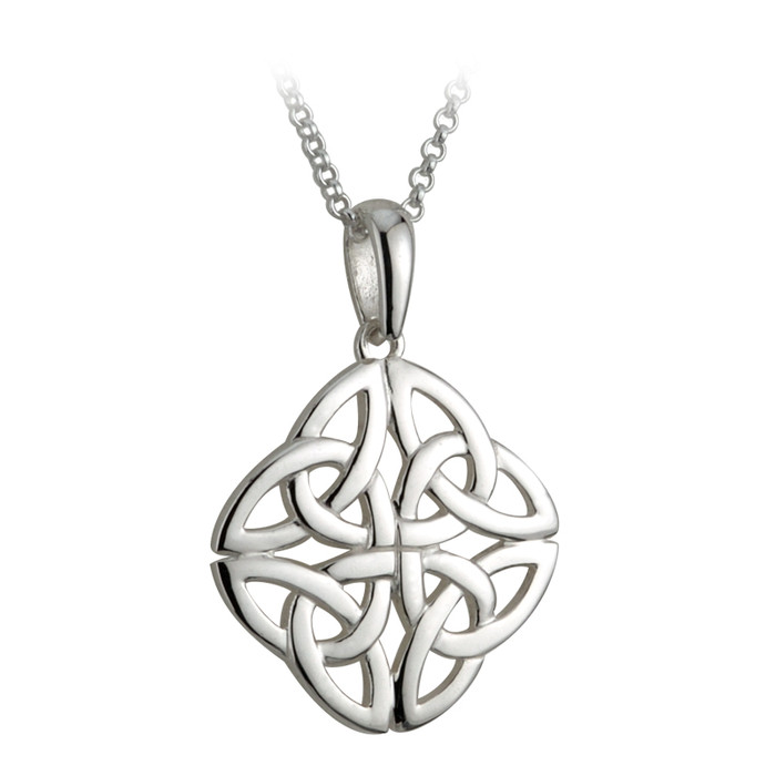 Sterling Silver 4 Trinity Knot Pendant ExclusivelyIrish.com