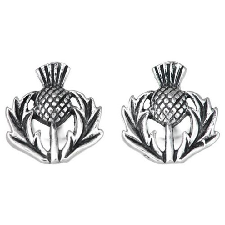 Sterling Silver Scottish Thistle Stud Earrings Shop On Scottishwebstore.com