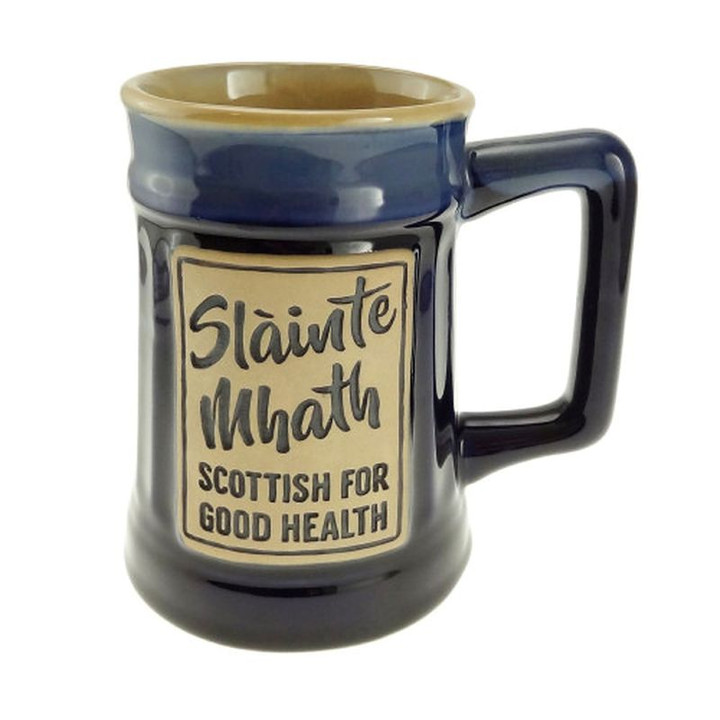 GA-PT1016-BLU in BLUE Colour Scottish Stoneware Beer Mug – Slainte Embossment Scottishwebstore.com