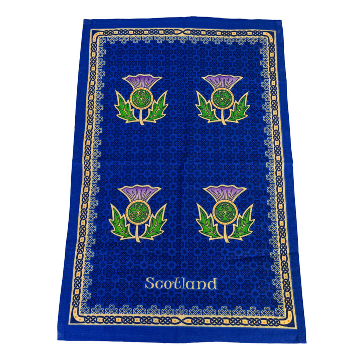 Flower of Scotland Thistle Tea Towel ScottishWebstore.com