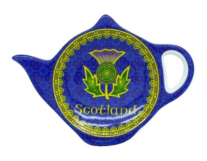 Ceramic Golden Thistle Tea Bag Holder ScottishWebstore.com