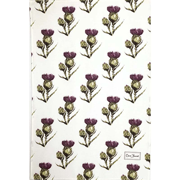 Vibrant Thistle Flower Pattern Tea Towel Shop On Scottishwebstore.com