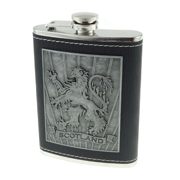 GA-HF2009 Handmade Lion Rampant Embossed Scottish Hip Flask Scottishwebstore.com