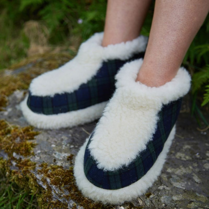 LV-SB-LV6 BlackWatch Tartan Woolen Slipper Boots Scottishwebstore.com