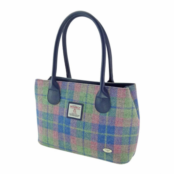Harris Tweed Women's Handbag – Pink & Blue Tartan Scottiswebstore.com