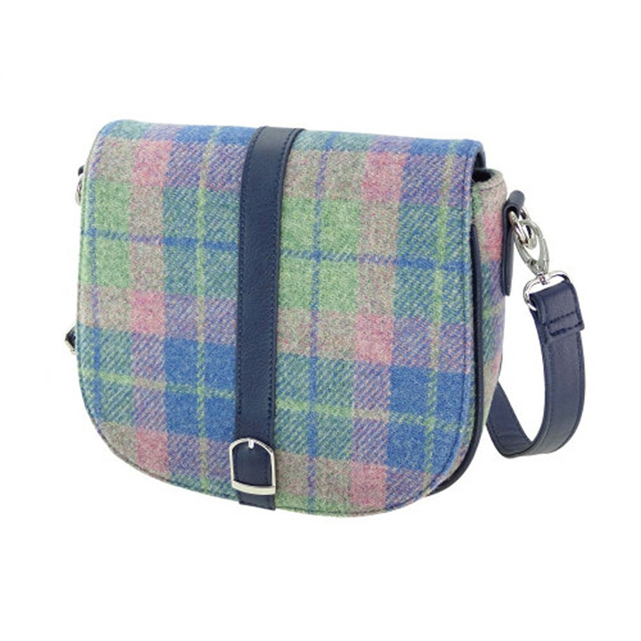 Tartan Harris Tweed Purse-Pink & Blue Scottishwebstore.com