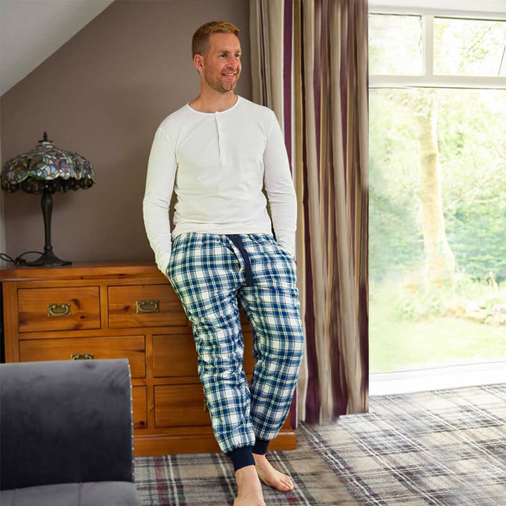 LV-FLPL-LV38 Men's Fleece Lined Douglas Tartan Lounge Pants Scottishwebstore.com