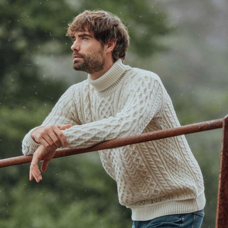 Men's Supersoft Turtleneck Irish Sweater | ShopAran