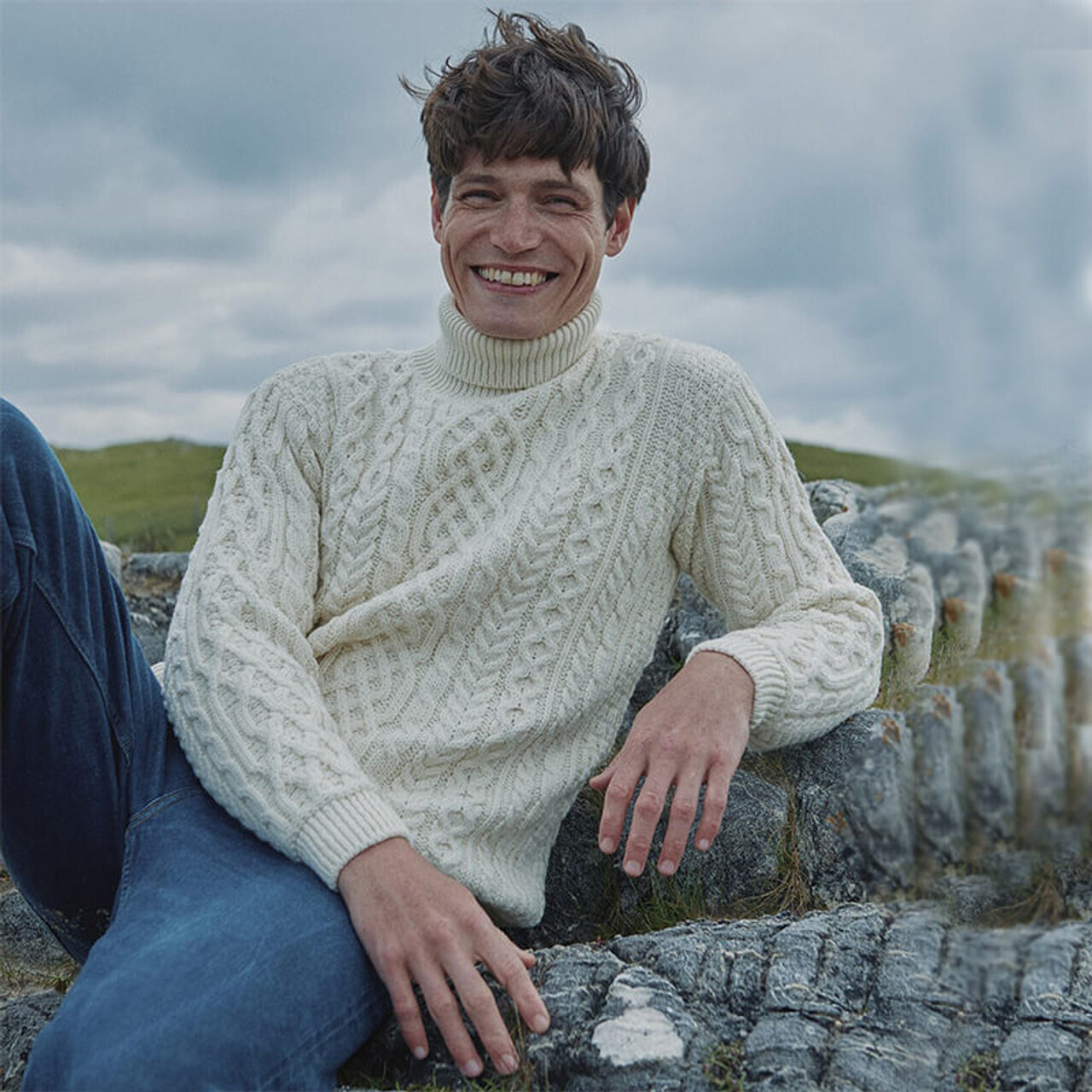 Men’s Turtleneck Aran Sweaters